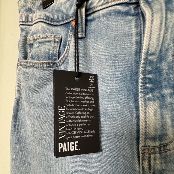 NWT PAIGE High-Rise Jeans Brigitte‎ Raw Hem Cuf in Cori Destructed Denim Size 29 - Picture 7 of 10